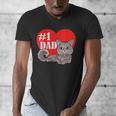 Nebelung Cat 1 Dad Father's Day Daddy Heart Decor For Men Women Kids Men's V-Neck T-Shirt