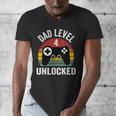 New Dad Shirt Dad Level 4 Unlocked For 4 Kids Gaming Men's V-Neck T-Shirt