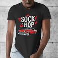 Nostalgia 1950s Sock Hop Dance Men's V-Neck T-Shirt Nostalgia 1950s Sock Hop Dance Men's V-Neck T-Shirt