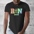 Nurse Graduation Shirt RN Est 2018 Rainbow Tshirt Men's V-Neck T-Shirt