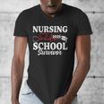 Nursing School Survivor 2025 RN ER Graduation Nurse Grad Men's V-Neck T-Shirt