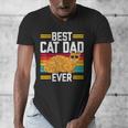 Orange Cat Best Cat Dad Ever Orange Tabby Cat Men's V-Neck T-Shirt