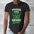 Organ Donation Green Ribbon Proud Dad Of An Organ Donor Men's V-Neck T-Shirt