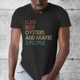Oysters And Beer Lovers Introvert Quote Vintage Retro Men's V-Neck T-Shirt