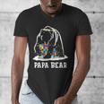 Papa Bear Autism Awareness Autism Matching Family Dad Men's V-Neck T-Shirt