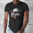 Papa Bear Face Cool Dad Style Retro Fathers Day Daddy Bear Men's V-Neck T-Shirt
