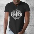 Papa Like A Grandpa Fathers Day Rocker Dad Rock Music Men Men's V-Neck T-Shirt