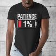 Patience 1 Battery Low Mood Tired Introvert Humor Men's V-Neck T-Shirt Patience 1 Battery Low Mood Tired Introvert Humor Men's V-Neck T-Shirt