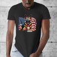 Patriotic German Shepherd Dog Books Baseball American Flag Men's V-Neck T-Shirt Patriotic German Shepherd Dog Books Baseball American Flag Men's V-Neck T-Shirt