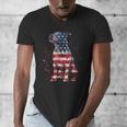 Patriotic Pitbull American Flag 4th Of July Dog Pitbull Dad Men's V-Neck T-Shirt