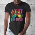 Peace Out 5th Grade Tie Dye Graduation Last Day Of School Men's V-Neck T-Shirt