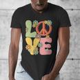 Peace Sign Love Groovy Vibes Costume Nostalgia 1980s Fashion Men's V-Neck T-Shirt