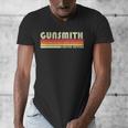 Personal Christmas Retro Vintage Graduation Gunsmith Job Title Profession Birthday Worker Idea Men's V-Neck T-Shirt