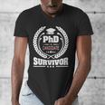 PhD Survivor Doctorate Graduate Shirt Graduation Men's V-Neck T-Shirt
