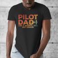 Pilot Dad Art For Men Father Aviation Airplane Pilot Men's V-Neck T-Shirt
