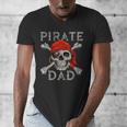 Pirate Dad Shirt Jolly Roger Crossbones Skull Halloween Men's V-Neck T-Shirt