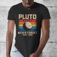 Pluto Never Forget Space Nostalgia Astronomy Humor Men's V-Neck T-Shirt