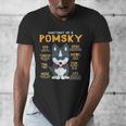 Pomsky Anatomy Dog Mom Dad Men's V-Neck T-Shirt