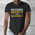 Powered By Anxiety And Awkwardness Social Anxiety Introverts Men's V-Neck T-Shirt