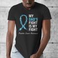 Prostate Cancer Awareness Light Blue Ribbon Dad Survivor Men's V-Neck T-Shirt Prostate Cancer Awareness Light Blue Ribbon Dad Survivor Men's V-Neck T-Shirt