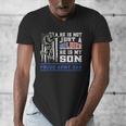 Proud Army Dad Soldier Son Patriotic Veterens Men's V-Neck T-Shirt