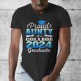 Proud Aunty Of 2024 College Graduate Family 24 Graduation Men's V-Neck T-Shirt