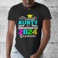 Proud Aunty Of Kindergarten Graduate 2024 Graduation Aunty Men's V-Neck T-Shirt