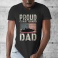 Proud Coast Guard Dad USCG American Flag T-Shirt Men's V-Neck T-Shirt