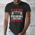 Proud Dad Of A Powerlifter Father Powerlifting Dad Men's V-Neck T-Shirt