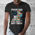 Proud Dad Of The Toughest Boy Autism Awareness Father Autism Men's V-Neck T-Shirt