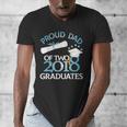 Proud Dad Of Two 2018 Graduates Twin Dads Graduation Men's V-Neck T-Shirt