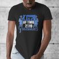 Proud Dad Of Two 2019 Graduates Twin Papa Graduation Men's V-Neck T-Shirt