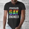 Proud Gay Engineer LGBTQ Rainbow Engineering Graduation Men's V-Neck T-Shirt