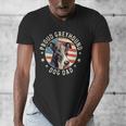 Proud Greyhound Dad American Flag Patriotic Greyhound Dad Men's V-Neck T-Shirt