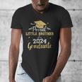 Proud Little Brother Class 2024 Graduate Senior Graduation Men's V-Neck T-Shirt