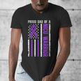 Proud NICU Dad Of NICU Warrior Micro Preemie Baby Father Men's V-Neck T-Shirt
