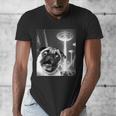 Pug Alien UFO Taking a Selfie Dog Mom Dad Men's V-Neck T-Shirt