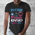 Putters Or Pearls Dad Loves You Gender Reveal Family Men's V-Neck T-Shirt