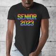Rainbow LGBT Pride Senior 2023 Graduation Men's V-Neck T-Shirt
