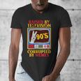 Raised By Television Corrupted By Memes Internet Nostalgia Men's V-Neck T-Shirt