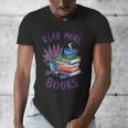Read More Books Floral Book Reader Art Reading Lover Quote Men's V-Neck T-Shirt