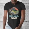Reel Cool Dad Fishing Vintage Retro Father's Day Men's V-Neck T-Shirt