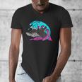 Retro 80s Shark Whale Diving Nostalgia Shark Party Men's V-Neck T-Shirt Retro 80s Shark Whale Diving Nostalgia Shark Party Men's V-Neck T-Shirt