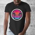 Retro 80s Synthwave Sunset & Palm Trees Retro Nostalgia 80s Men's V-Neck T-Shirt