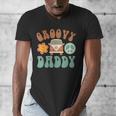 Retro Groovy Daddy Matching Family Birthday Party Men's V-Neck T-Shirt