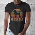 Retro Poodle Dad Dog Owner Pet Poodle Father Men's V-Neck T-Shirt
