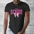 Retro Senior 2026 Class Of 2026 Coquette Pink Bow Graduation Men's V-Neck T-Shirt