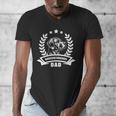 Rhodesian Ridgeback Dad With Banner And Ear Wreath Men's V-Neck T-Shirt