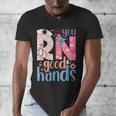 You RN Good Hands Cute Nurse Nursing Student Graduation Men's V-Neck T-Shirt