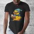 Rubber Duck Reading Book Rubber Duckie Reader Coffee Lover Men's V-Neck T-Shirt